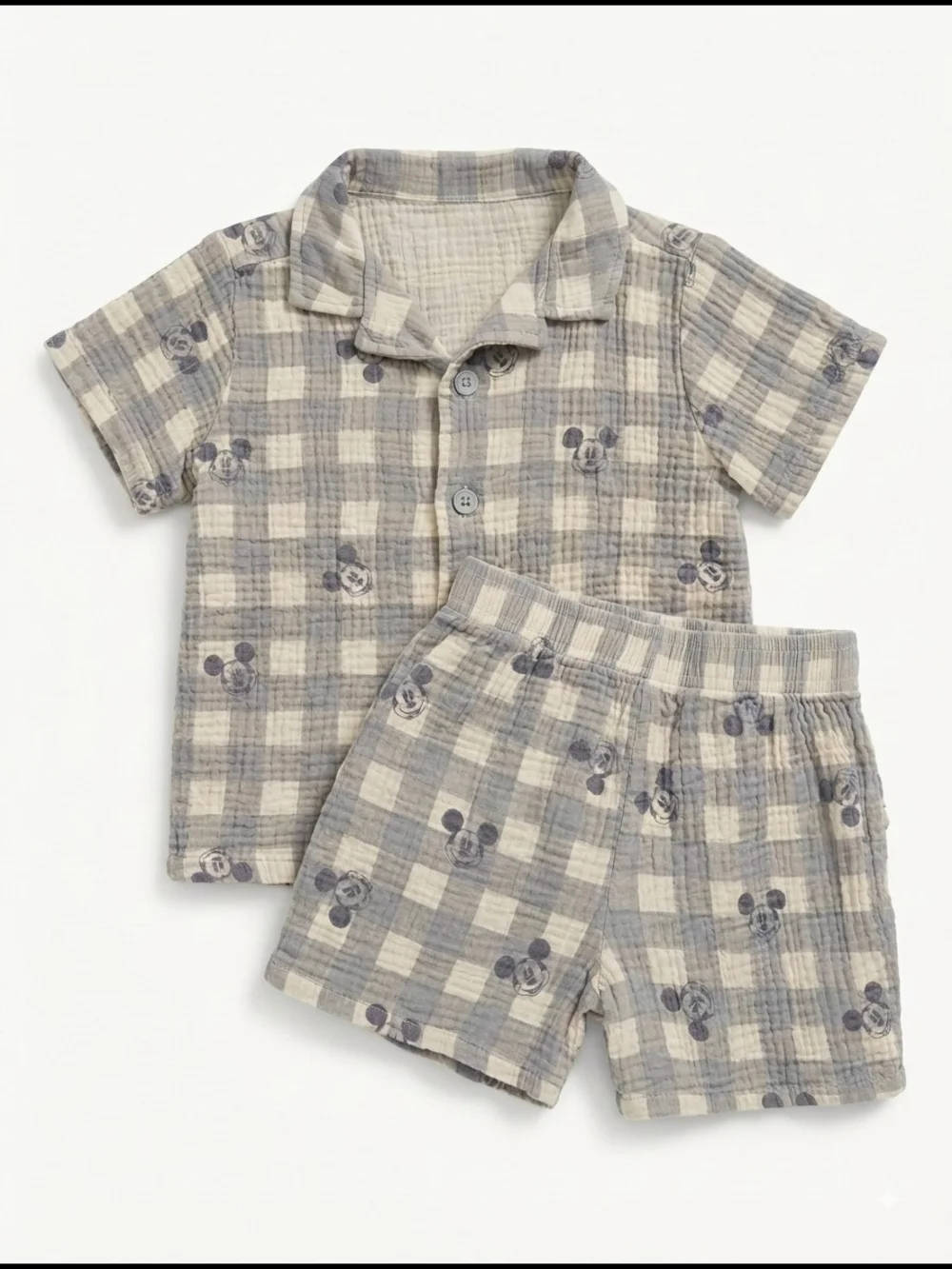 4T Mickey Mouse Gingham Print Set